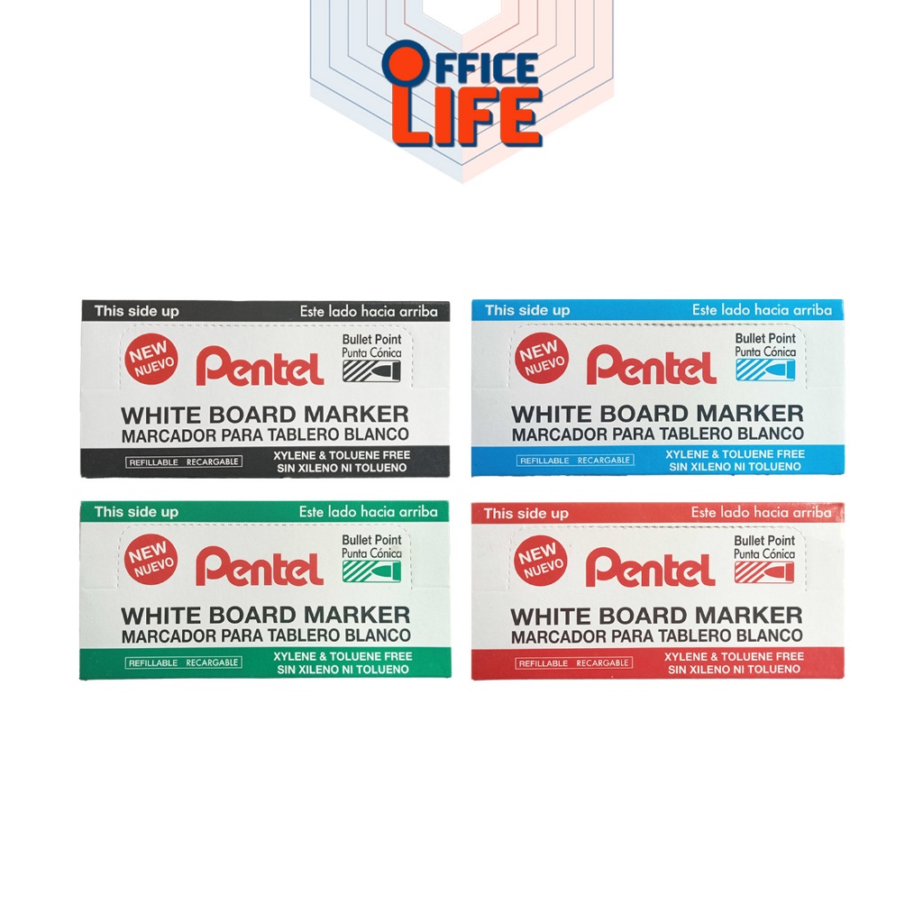 Pentel (เพนเทล) ปากกาไวท์บอร์ด รุ่น MW45 ( 12 ด้าม /กล่อง )