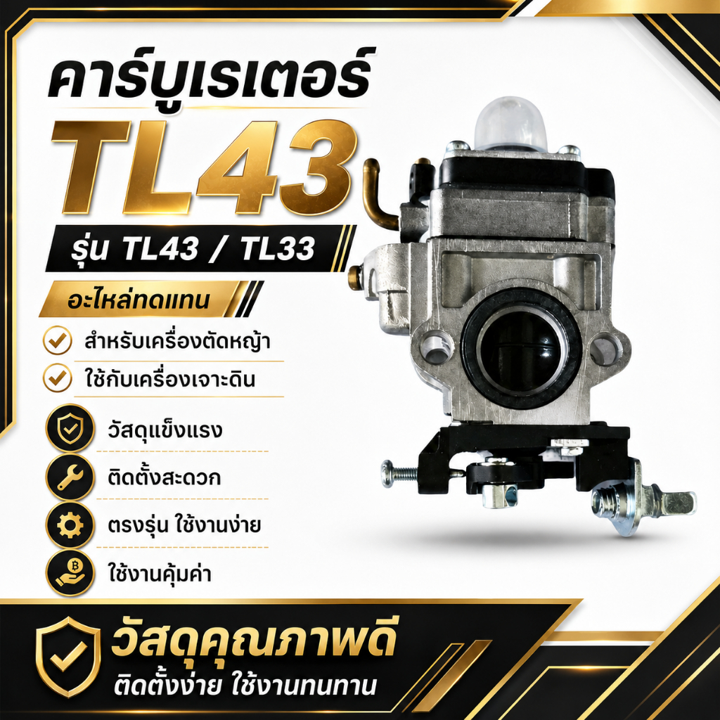 คาร์บูเรเตอร์ TL 43 คาบูTL43 เครื่องตัดหญ้า คาบูครื่องตัดหญ้า
