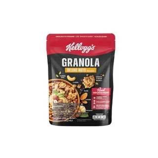 Kellogg's Deluxe Nuts Granola เคลล็อกส์ ดีลักซ์ นัท กราโนลา อาหารเช้า ซีเรียลธัญพืช 220 g.
