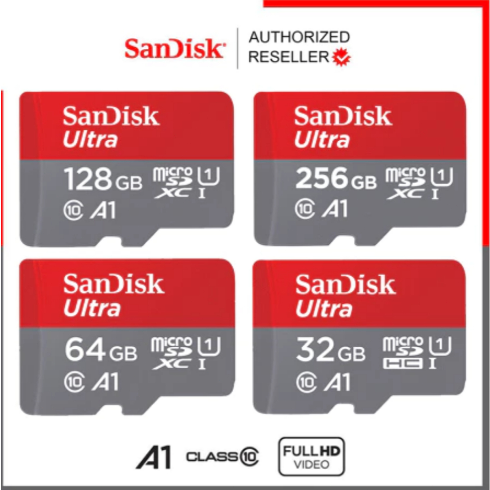 Sandisk Ultra Micro SDCard 32GB/64GB/128GB Class10 A1 (SDSQUAB)เมมโมรี่การ์ด TF Card แท๊บเล็ต Tablet