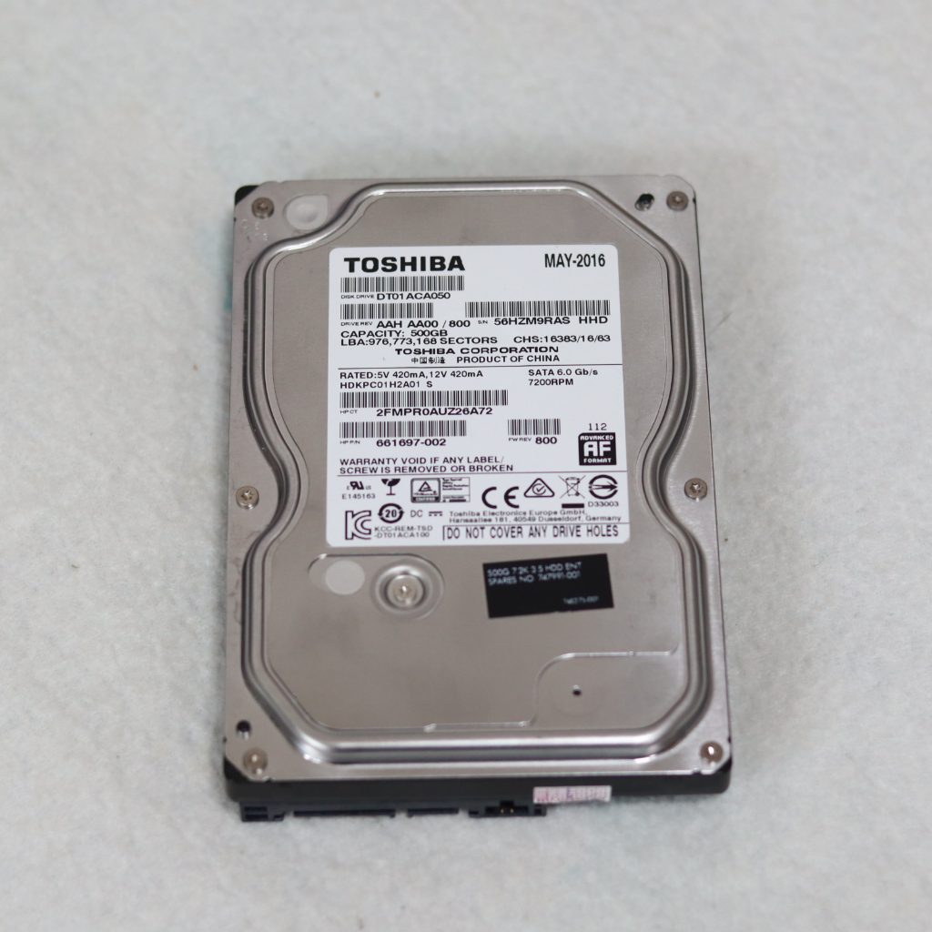 HDD Toshiba  500 GB  SATA สำหรับ PC 500 GB 3.5" FOR PC พีซี