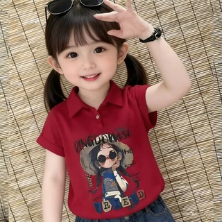 BEAR BABY เสื้อแขนกุดเด็กลำลอง เสื้อยืดเด็กโปโล ลายน้องสาว ผ้าระบายอากาศ เหมาะกับหน้าร้อน แขนกุด ไซส์90-160