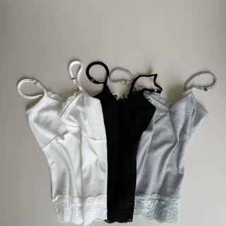 Geschwisters "Lene lace" เสื้อกล้ามผ้ายืดกระชับแต่งลูกไม้ยืดหยุ่นใส่สบาย