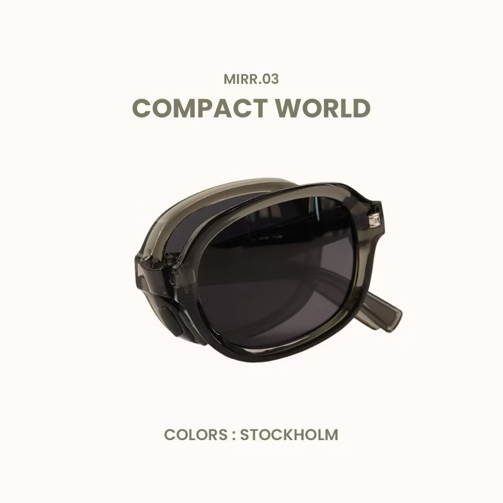 MIRR ส่งต่อ (ชอป585฿) แว่นกันแดดพับได้หลายข้อ สีชา เขียวเข้ม รุ่น mirr.03 Compact World สี Stockholm