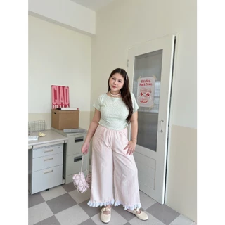 Alice's pant 🐰🎀กางเกงขากระบอกกว้างทรงปล่อย ใส่สบาย ไม่รัดรูป (B0044) - Merryhouse
