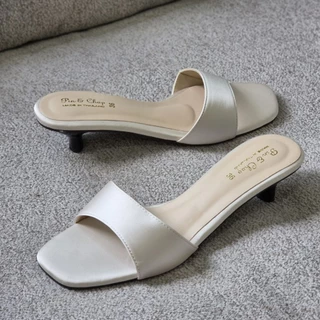 👡 OHODOODEE 👡 ​Chic Satin Step: ส้นสูงซาติน 'ชิค สต็อป' - ความหรูหราที่มาพร้อมความสบาย ✨ (ซาติน)
