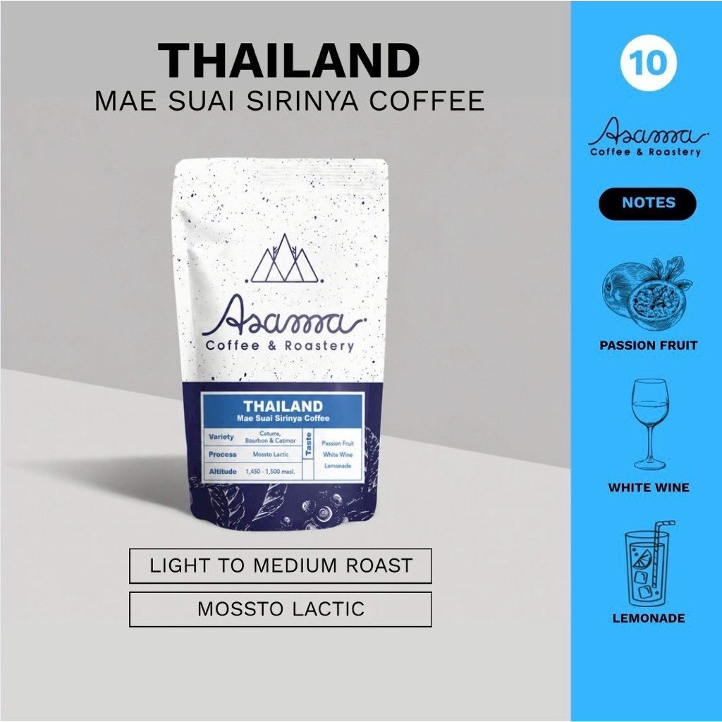 10. เมล็ดกาแฟคั่วอ่อน Sirinya Mossto Lactic 200 กรัม