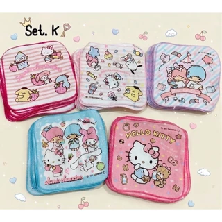 พร้อมส่ง ผ้าเช็ดหน้า เซต 5 ชิ้น มี 2 ไซส์ (15x15cm.) กับ (20x20cm.)