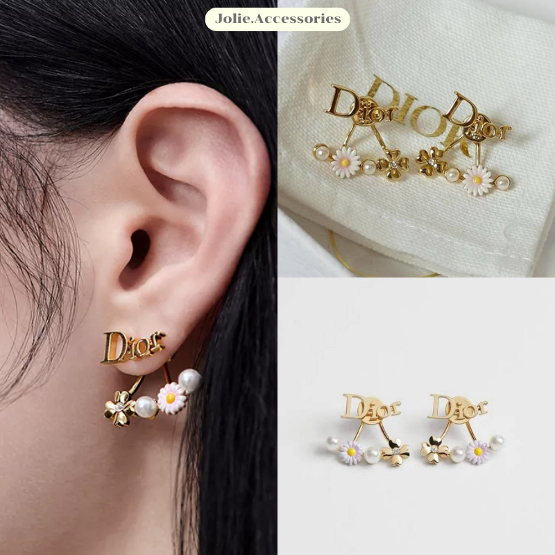 (D199) ต่างหู D Daisy มาใหม่ชนshop งานสวย ลัคชูสุดๆ มีปั๊มตัวแบรนด์ ♡