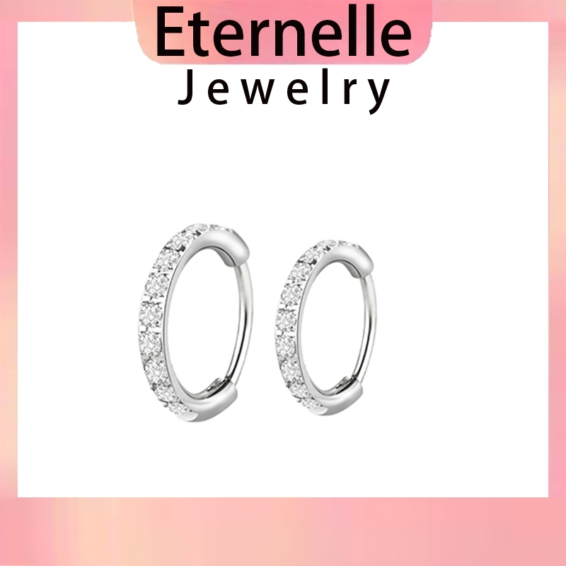 Eternelle✨ ต่างหูเงินแท้ 925 ประดับเพชร ไม่ก่อให้เกิดอาการแพ้ สวยงามหรูหรา จัดส่งฟรี