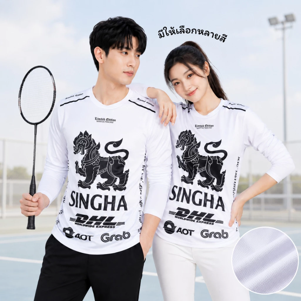 เสื้อกีฬา คอกลม แขนยาว พิมพ์ลายกราฟิก ลายสิงห์ไทย ผ้าไมโคร เนื้อผ้านิ่ม ยืดหยุ่น ใส่ได้ทั้งชายและหญิง t251#