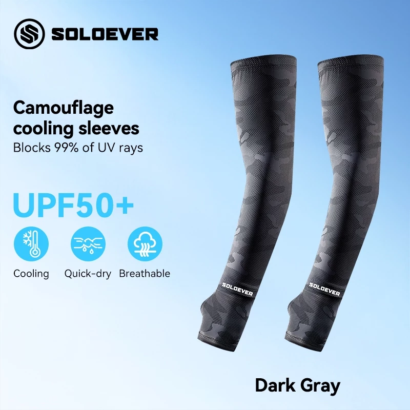SOLOEVER ลายพราง ปลอกแขน UPF50+ หลวม ปลอกแขนกันแดด 1คู่ ปลอกแขนกัน เสื้อ ผ้าละเอียด