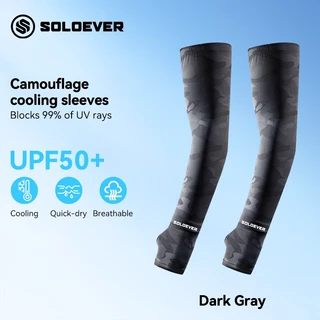 SOLOEVER ลายพราง ปลอกแขน UPF50+ หลวม ปลอกแขนกันแดด 1คู่ ปลอกแขนกัน เสื้อ ผ้าละเอียด
