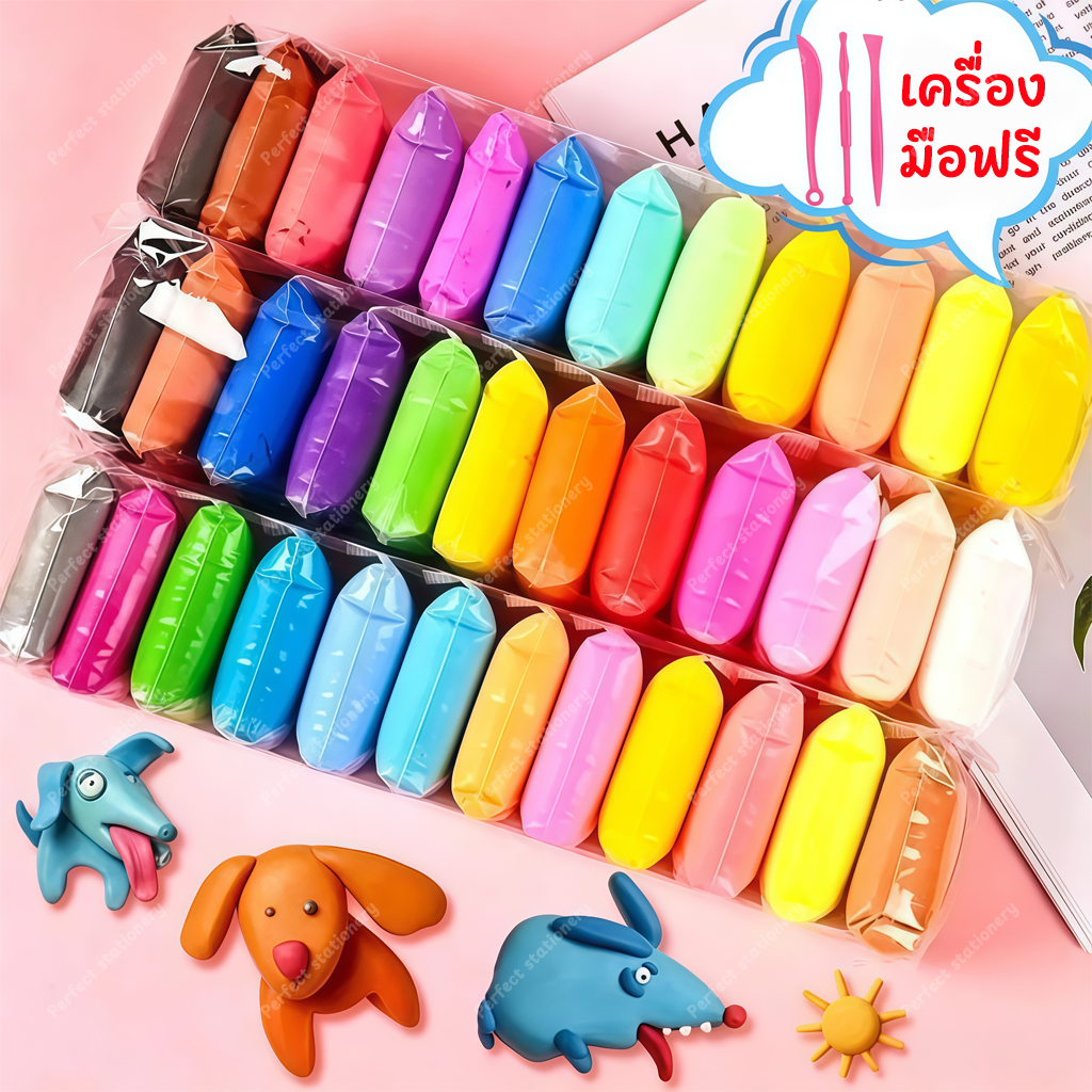 DIY ดินน้ำมัน ดินเบา ดินเบา 12/24/36/48 สี ดินเบาเกาหลี ของเล่นเด็ก แฮนด์เมด ปลอดสารพิษ ดินน้ํามันสําหรับเด็ก