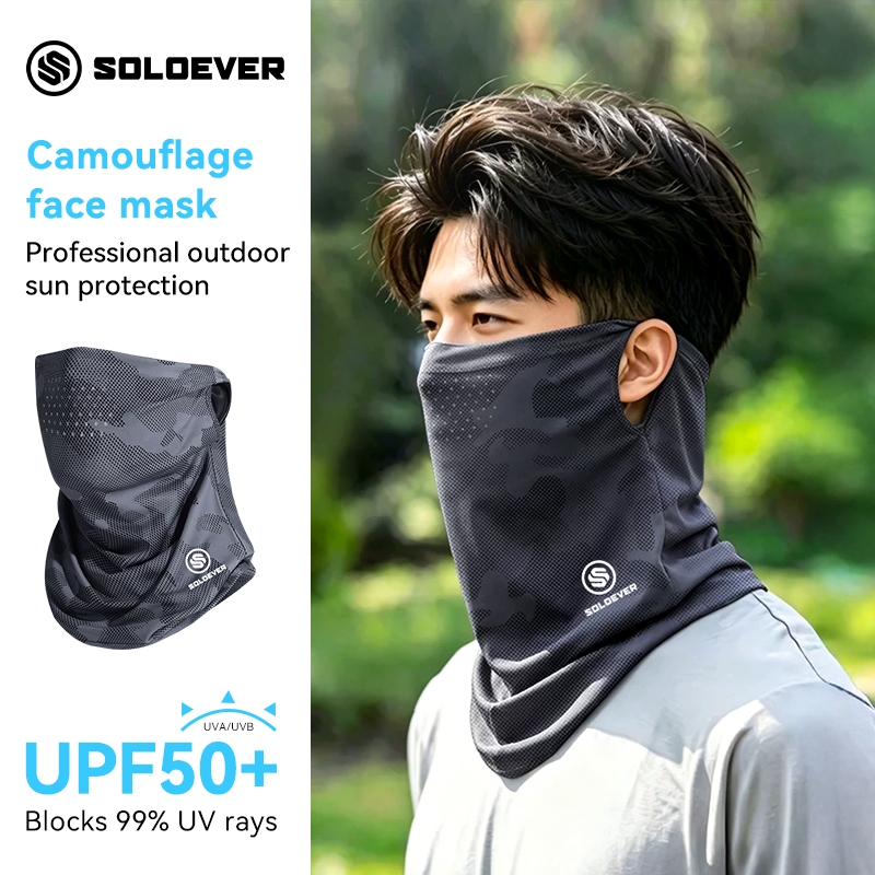 SOLOEVER ผ้าบัฟ กันแดด ของแทั กันuv UPF50+ ขับมอเตอร์ไซค์ กันฝุ่น หายใจสะดวก ระบายอากาศ