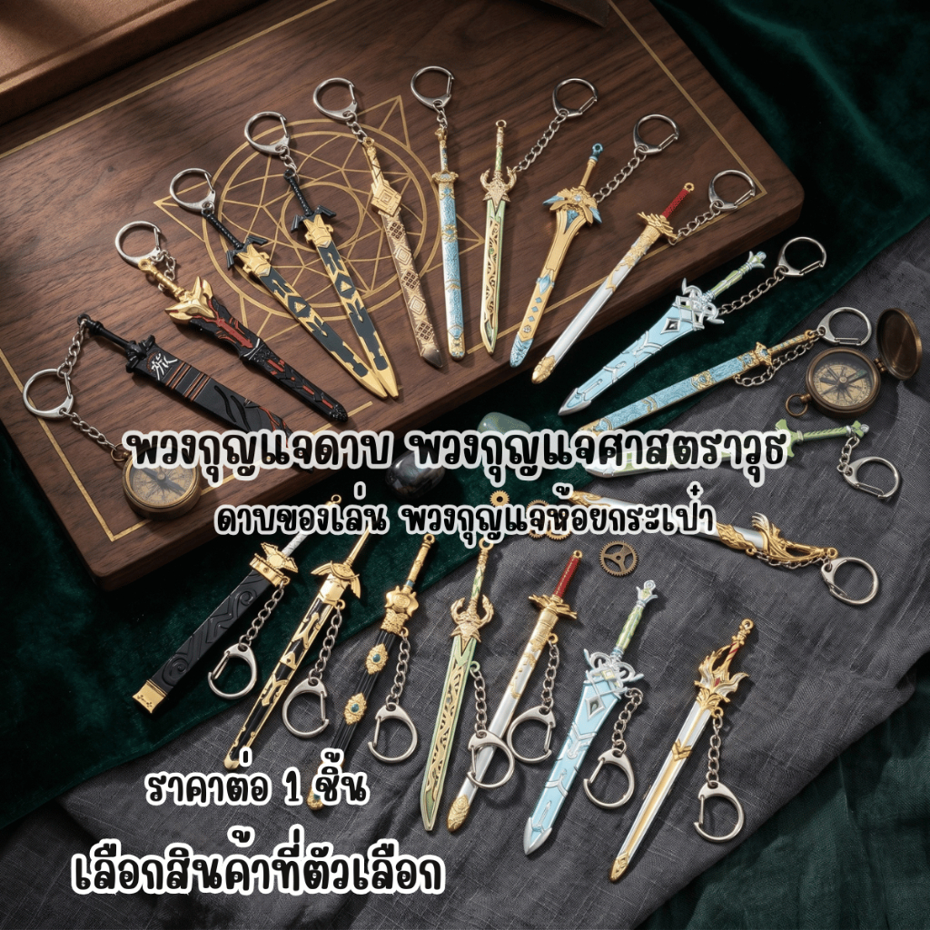 P707 พวงกุญแจดาบ พวงกุญแจศาสตราวุธ ดาบโบราณพวงกุญแจ จี้พวง กุญแจ ห้อยกระเป๋า ตกแต่ง โลหะ ของที่ระลึก อนิเมะ SP