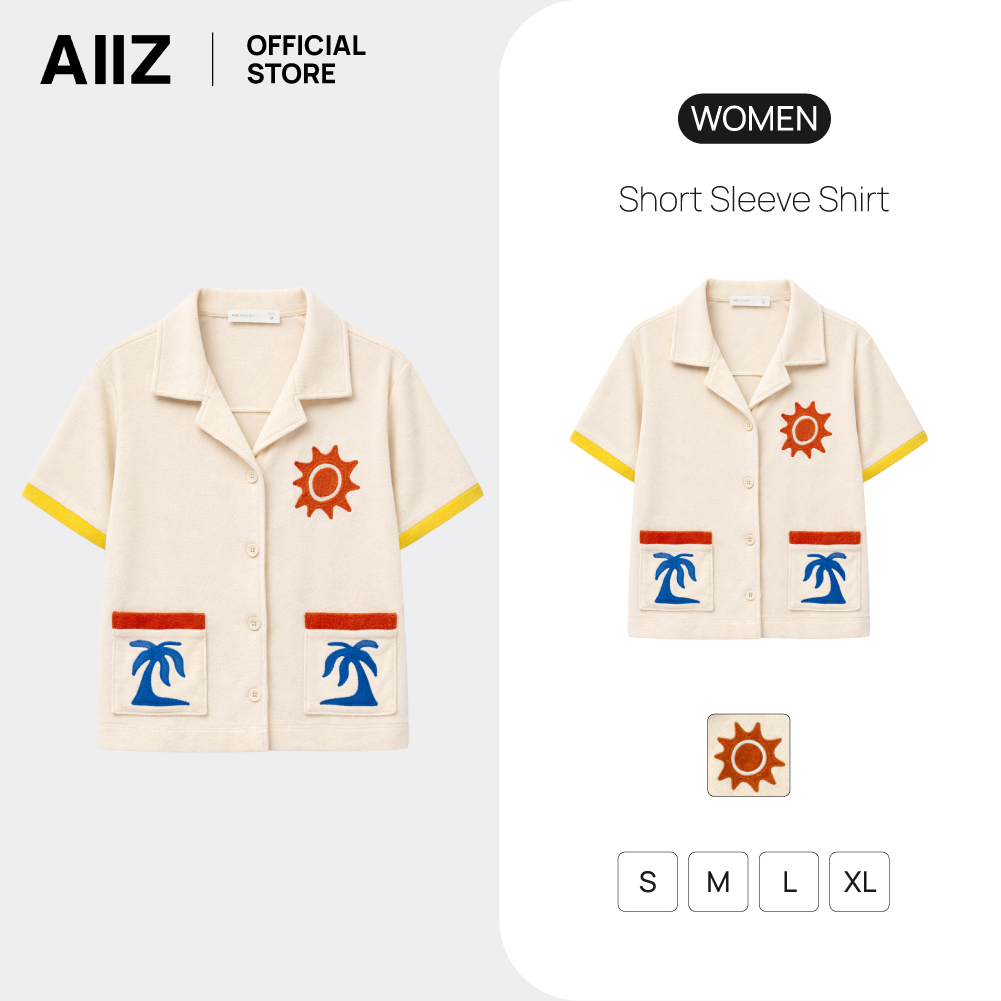 AIIZ (เอ ทู แซด) - AIIZ เสื้อเชิ้ตแขนสั้นผู้หญิงสไตล์รีสอร์ต AIIZ Women's Short Sleeve Shirt ราคาถูก Shopee Lazada