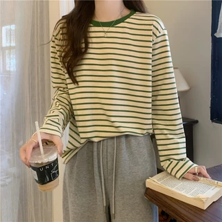 พร้อมส่งในไทย** เสื้อแขนยาวคอกลม ไม่หนาใส่หน้าร้อนได้ ผ้านิ่มไม่ลื่น Y354