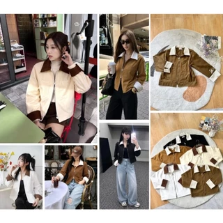 ป้าย Saturday เสื้อแจ็คเกตแต่งปกกับปลายแขนผ้าลูกฟูก อก 42 นิ้ว ยาว 21 นิ้ว