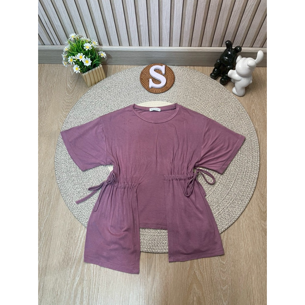 🩷 เสื้อรูดเอวสีม่วง Milinna ไซส์ S 💕