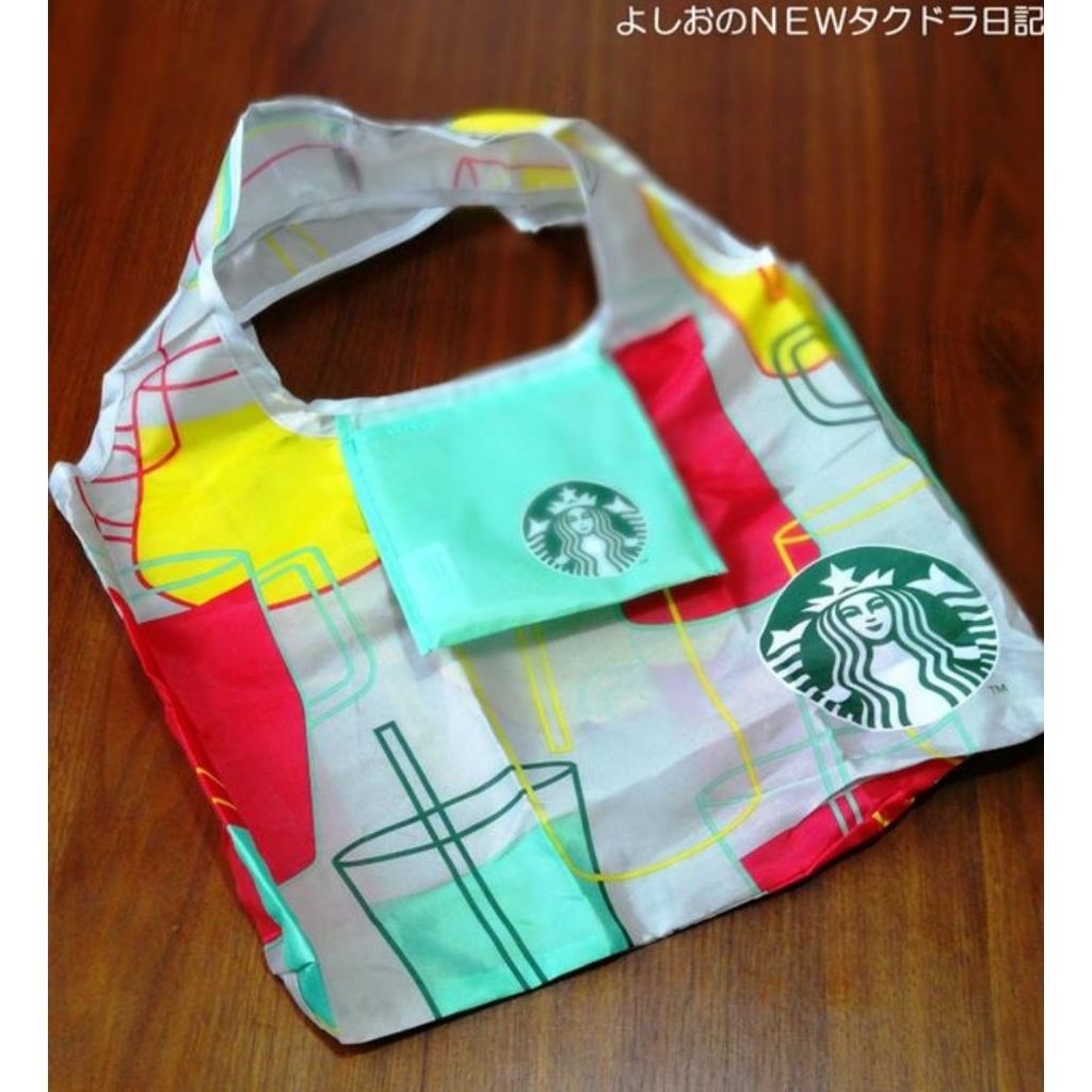 กระเป๋า Starbucks Packable Bag  💚 Eco bag พับเก็บได้ใหม่ในแพคจากญี่ปุ่น🇯🇵