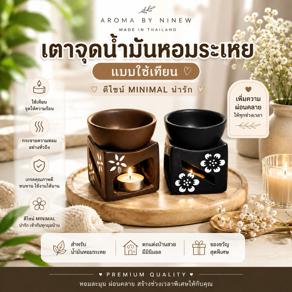 เตาอโรม่าแบบจุดเทียน🪔