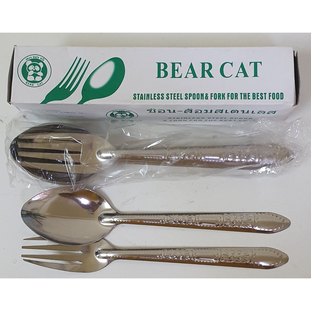 801 ช้อนส้อมสแตนเลสลายดอกไม้ 12คู่ (ช้อน 12คัน ส้อม 12คัน)