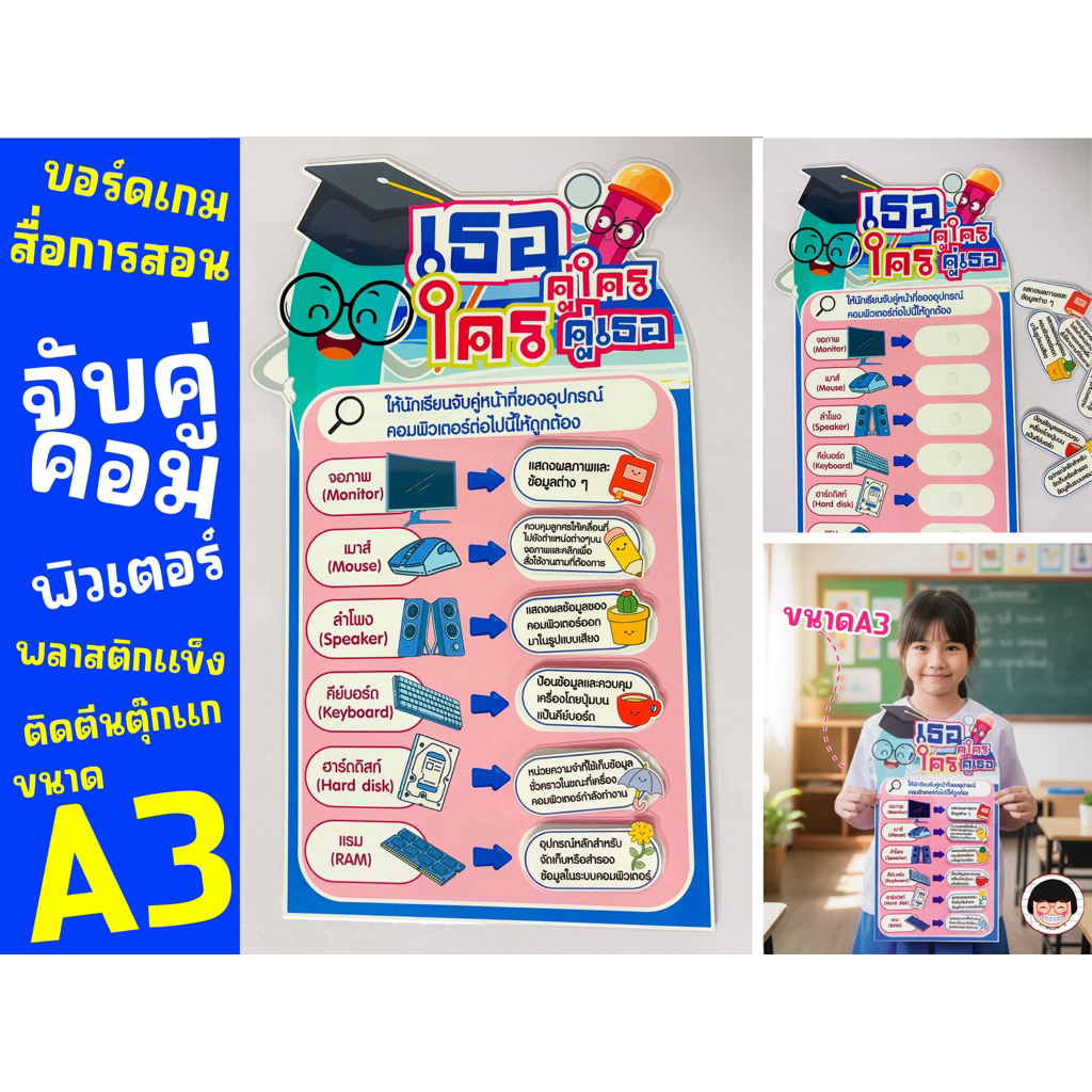 สื่อการสอนคอมพิวเตอร์ จับคู่ หน้าที่ของอุปกรณ์คอมพิวเตอร์
