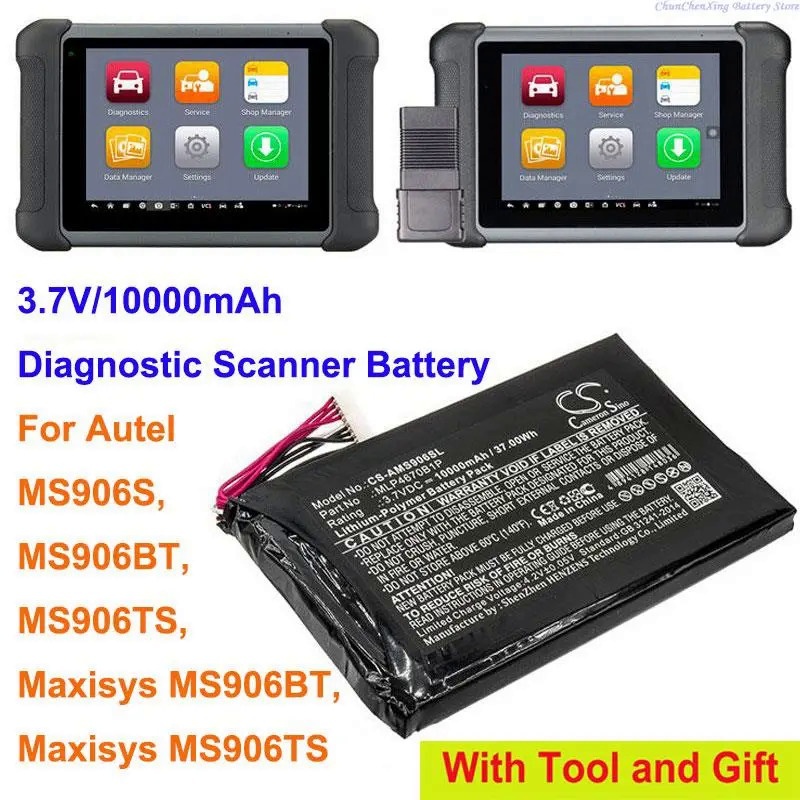 RUCA OrangeYu 10000mAh Diagnostic Scanner Battery for Autel Maxisys MS906BT, Maxisys MS906TS, MS906S