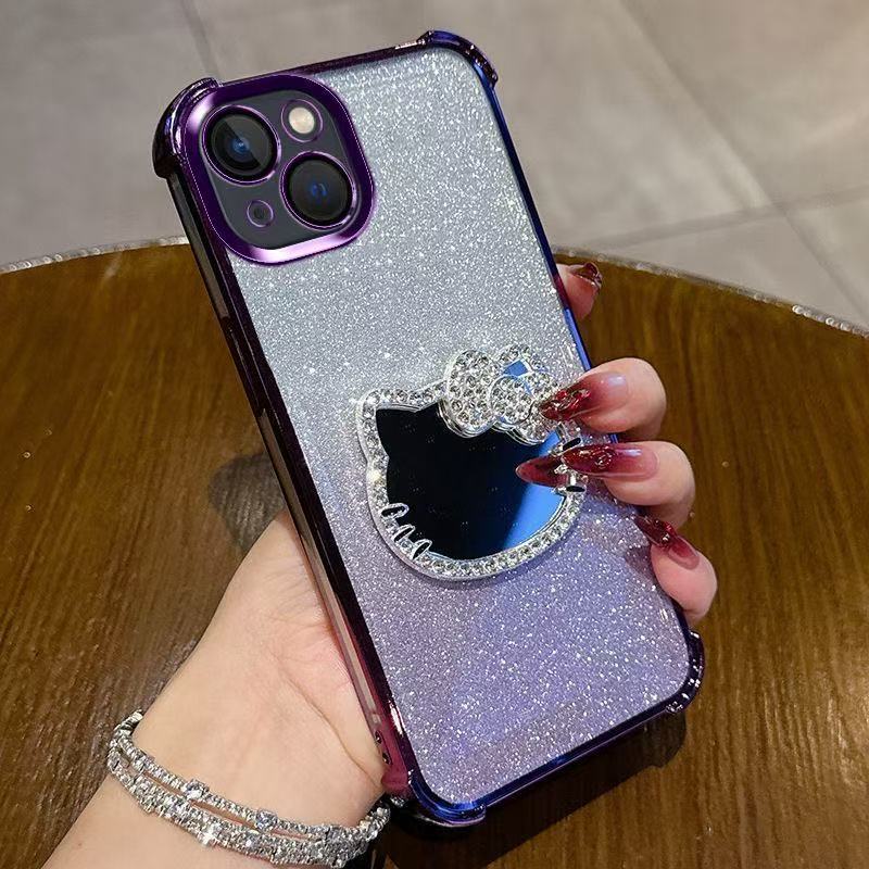 เคส กระจกคิตตี้ ตั้งได้ สำหรับ Realme Note60 Note60X Note70 Realme C85 C75 เคสกันกระแทก ฟรุ้งฟริ้งแต่งหน้าKT