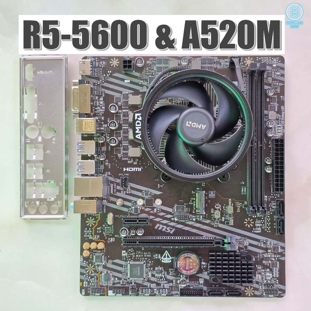 cpu r5 5600 & mb msi a520m a pro ประกัน 11/2028 สินค้ามือสอง
