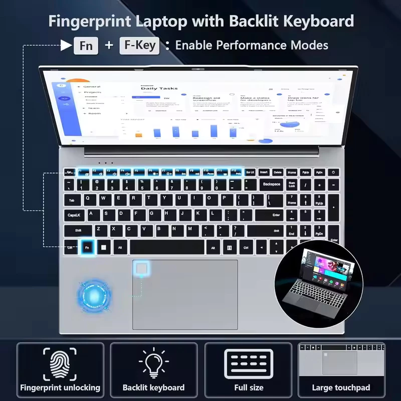 【รับประกัน 3 ปี】โน้ตบุ๊กพกพา Intel Core i9 laptop Windows 11 Pro 15.6 นิ้ว Gaming laptop แล็ปท็อป i9 Notebook thumbnail 6