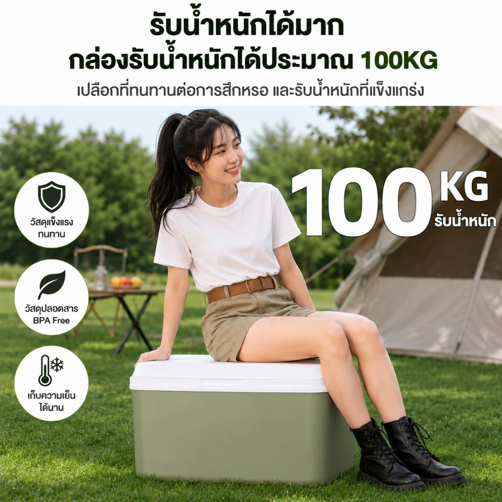 กระติกน้ำแข็ง พกพา 6L/10L/16L/30L สำหรับแคมป์ปิ้ง ปิคนิค thumbnail 5