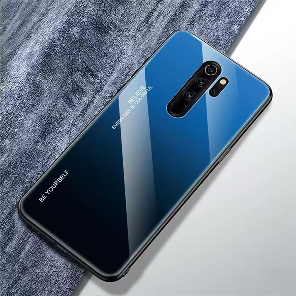 เคสกระจก แบบไล่สี ใช้กับรุ่น Xiaomi Redmi 9 9A 9C เคสกระจกสี พร้อมจัดส่งทันที่