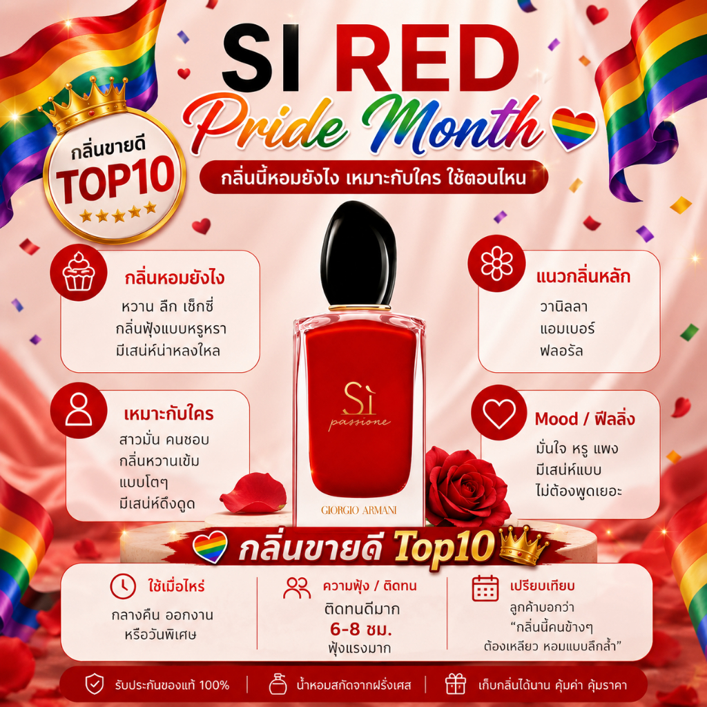 กลิ่น 	si red เอสไอ เรด [✨กด 3ชิ้น เพื่อรับโปร2แถม1✨] น้ำหอม สี ชา ออยล์ ของแท้ seecha oil Perfume น้ำหอมสีชาseecha