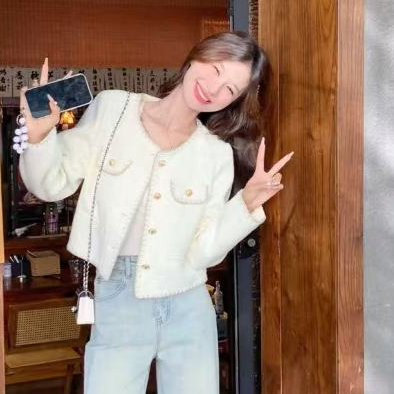 💖 รูปแบบใหม่ สีครีม มินิมอล ดีมากกก เสื้อทวิต ไม่ร้อน ออกงาน ลมพัด Blazer พร้อมส่ง