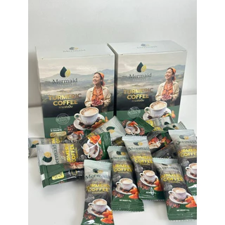 1แถม1 กาแฟสมุนไพรขมิ้น Mermaid ครีมเทียมมะพร้าว ไม่มีน้ำตาล บรรจุ 15 ซอง รสชาติอร่อย คุณภาพสูง
