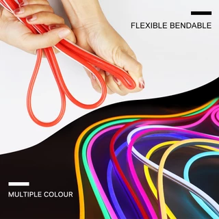 Neon Flexible Light Strip DC12V แรงดันต่ำมีความยืดหยุ่นสูง SMD2835 นีออน 5M กันน้ำตัดนีออน LED เส้นแสง