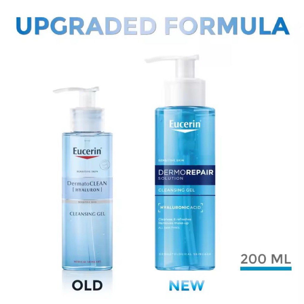 Eucerin DERMOREPAIR SOLUTION CLEANSING GEL 200 ML ยูเซอริน เจลล้างหน้า เหมาะสำหรับผิวบอบบาง แพ้ง่าย