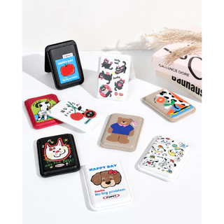 Oxygendog Wallet Magnetic สกรีนลาย UU ซองใส่บัตรหนัง ตั้งพับเก็บได้ สำหรับเคสมือถือที่เป็นแม่เหล็ก