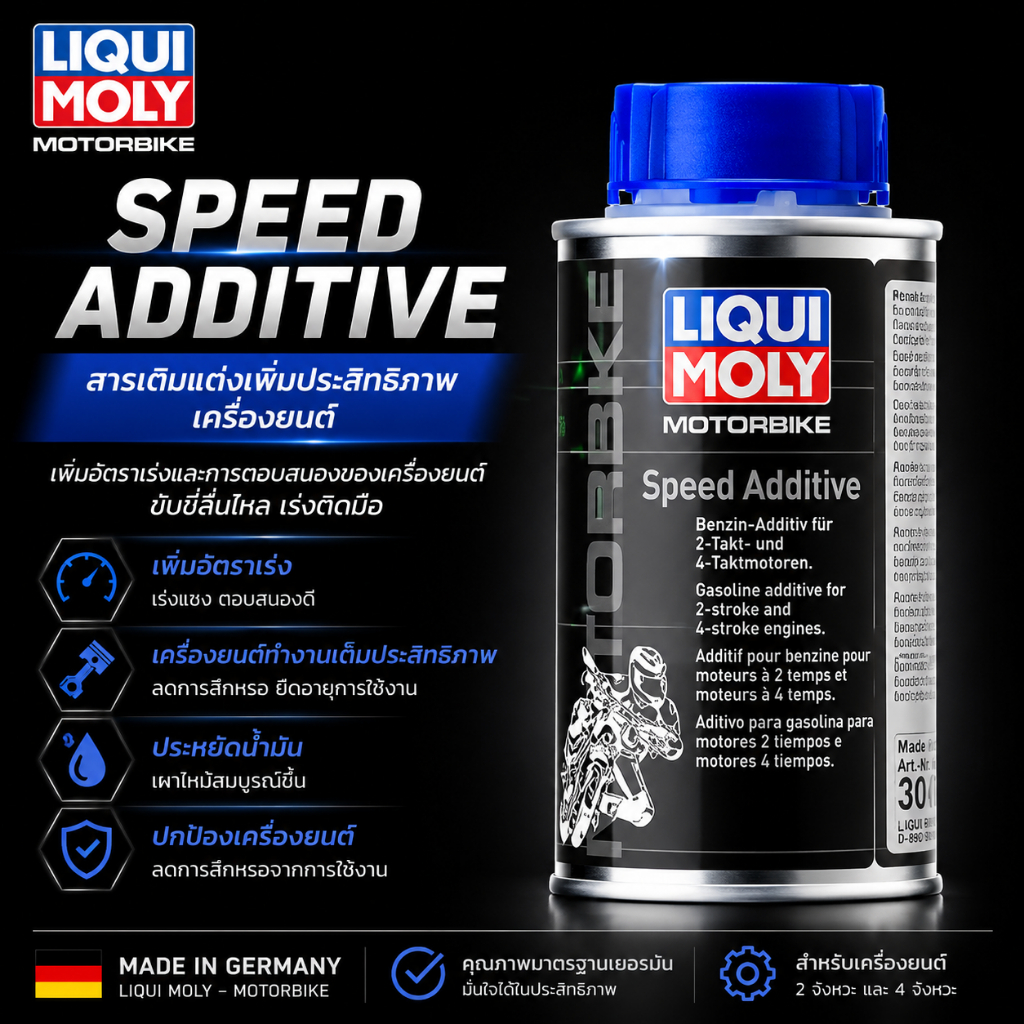 LIQUI MOLY ชุดดูแลเครื่องยนต์มอเตอร์ไซค์ LIQUI MOLY Speed Additive