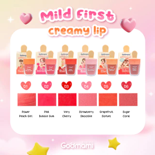 [สูตรสีแน่นชัด]Godmami ลิปครีม​เด็ก ผสมน้ำมันโรสฮิปออร์แกนิก รูปไอศครีม มายด์ เฟิร์ส ครีมมี่ ลิป