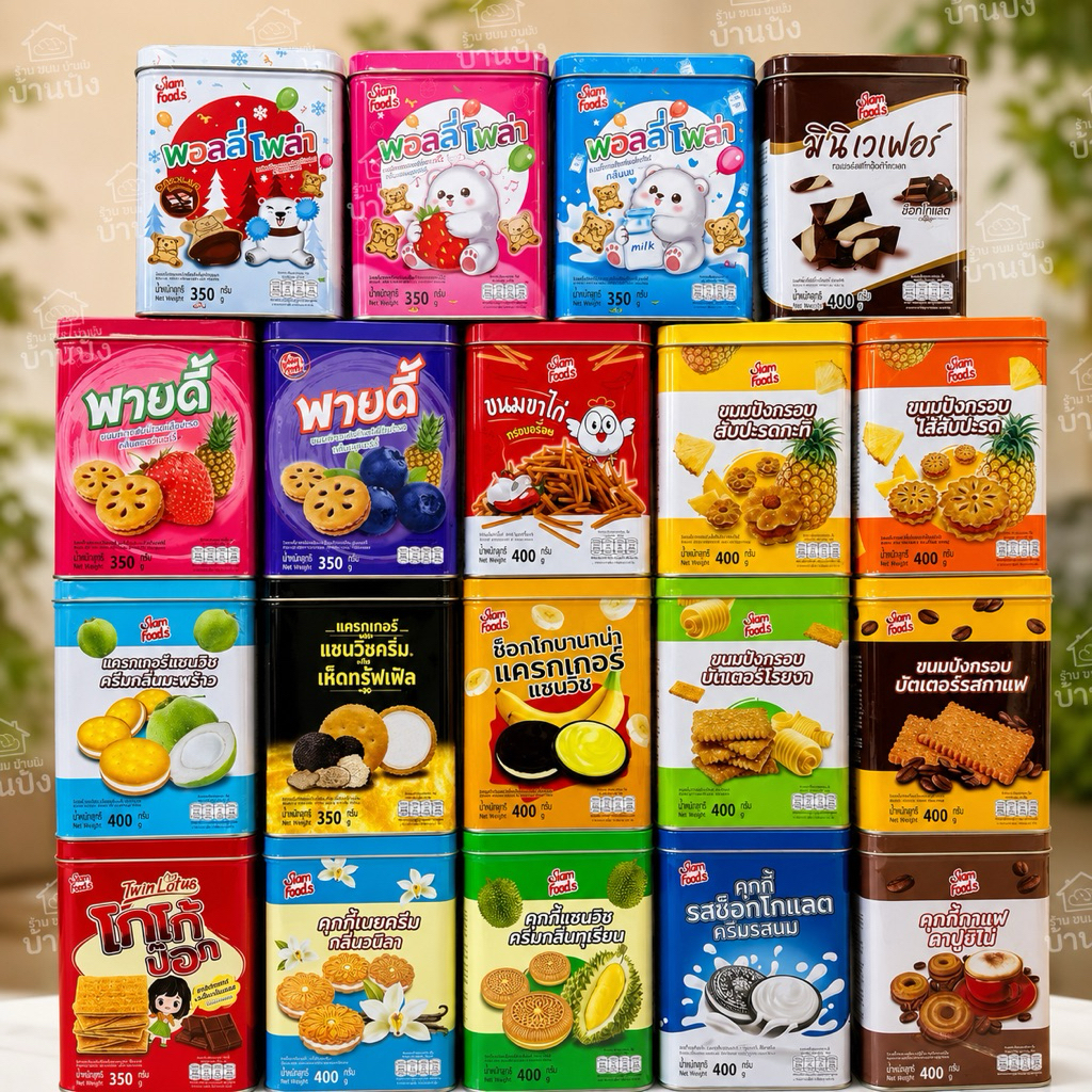 (1ปี๊บ)ขนมปังปี๊บสยามฟู้ดส์  ไซส์จิ๋ว (ขนาด 350-400 กรัม)นน