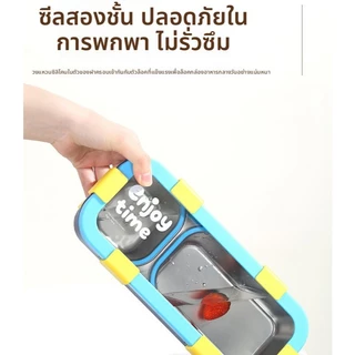 กล่องข้าวสแตนเลส 304 แบ่งช่อง เข้าไมโครเวฟได้ พร้อมช้อนส้อม กล่องอาหารกลางวัน พกพาสะดวก สำหรับนักเรียนและพนักงานออฟฟิศ