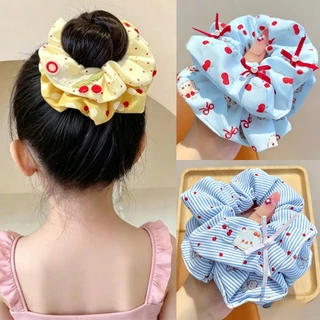 พร้อมส่ง🇹🇭 ยางมัดผม ผ้ารัดผม เครื่องประดับ หนังยางรัดผม ผ้าซาตินลายจุด สีขาวดำ ยางรัดผมหางม้าลายจุด ยางรัดผมโดนัท