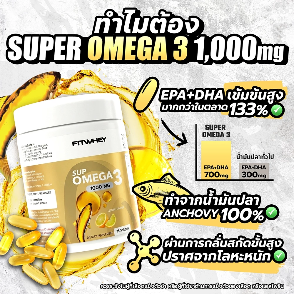 FITWHEY SUPPLEMENTS SUPER OMEGA 3 | (EPA 400 MG. | DHA 300 MG.) thumbnail 3
