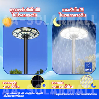 ✨ซื้อ 1แถม 1✨ไฟโซล่าเซลล์ ไฟสนาม UFO ไฟถนนยูเอฟโอ Solar Light 20000000W IP67กันน้ำ รับประกัน30ปี ไฟทรงกลม