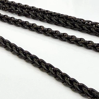สร้อยลายเปีย Black color 3.0"4.0mm สร้อยคอสแตนเลสแท้สีดำ ไม่ลอก สแตนเลสแท้ ใส่อาบน้ำได้ โดนเหงื่อได้