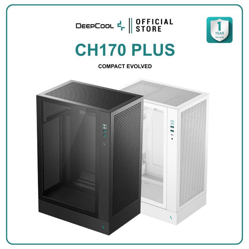 เคสคอมพิวเตอร์ DEEPCOOL - PC CASE M-ATX CH170 PLUS / CH170 PLUS WHITE รับประกันสินค้า 1 ปี