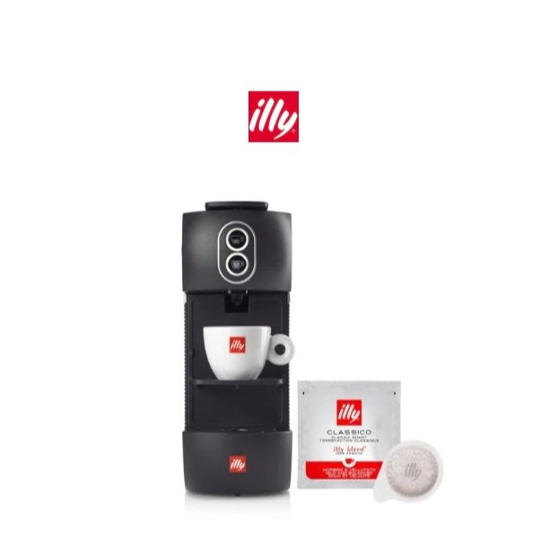 illy Easy Coffee Machine For E.S.E.Pods (Black)+illy E.S.E.Pods Classico Coffee-Medium Roast (Contai